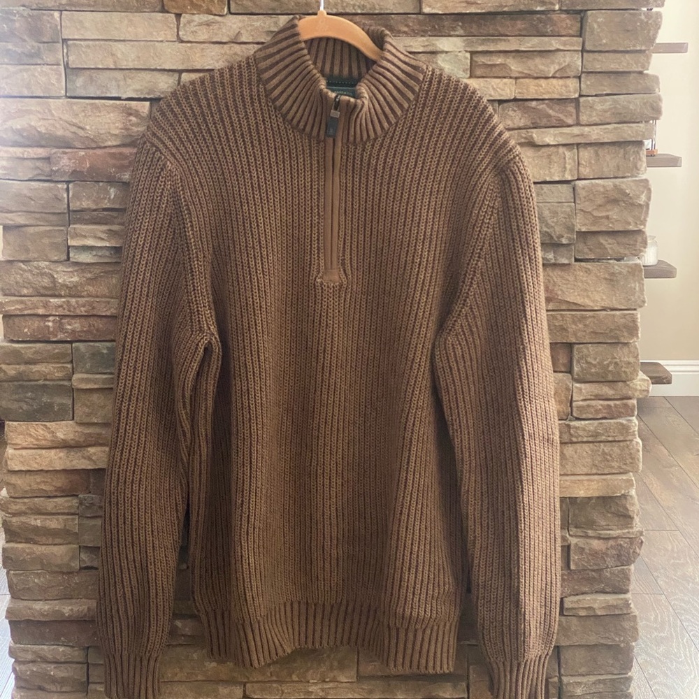 GH Bass & Co Brown Ribbed Knit Sweater